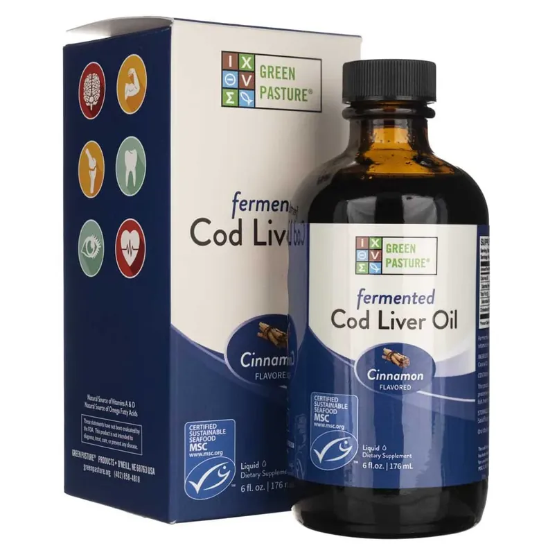 Order Now Green Pasture Fermented Cod Liver Oil, Cinnamon - 180 ml