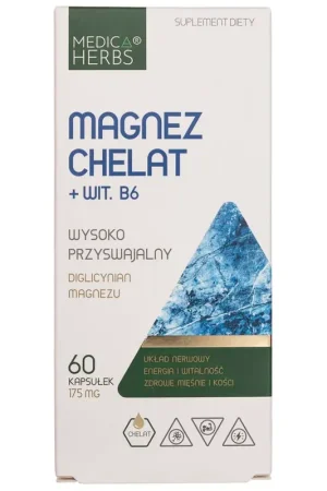 Medica Herbs Chelated Magnesium + Vitamin B6 - 60 Capsules Order Now