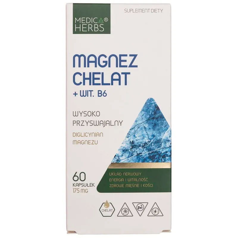 Medica Herbs Chelated Magnesium + Vitamin B6 - 60 Capsules Order Now
