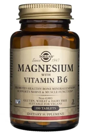 Crafted Solgar Magnesium with Vitamin B6 - 100 Tablets