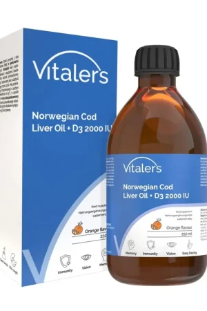 Vitaler‘s Norwegian Cod Liver Oil Omega-3 D3, Orange - 250 ml Budget
