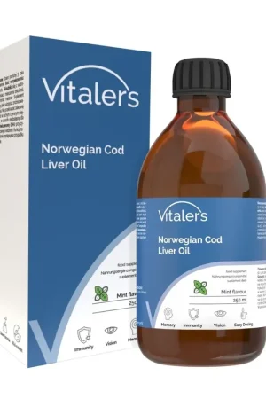 Vitaler‘s Omega-3 Norwegian Cod Liver Oil 1250 mg, Mint - 250 ml While Supplies Last