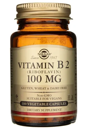 Solgar Vitamin B2 (Riboflavin) 100 mg - 100 Veg Capsules Next Day Delivery