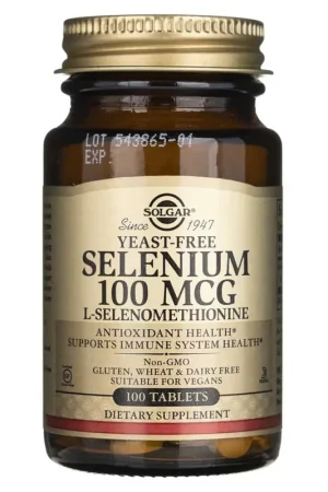 Fresh Stock Solgar Selenium Yeast-Free 100 mcg - 100 Tablets
