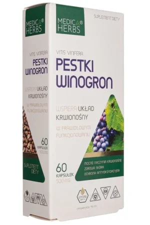 Low Price Medica Herbs Grape Seeds 500 mg - 60 Capsules