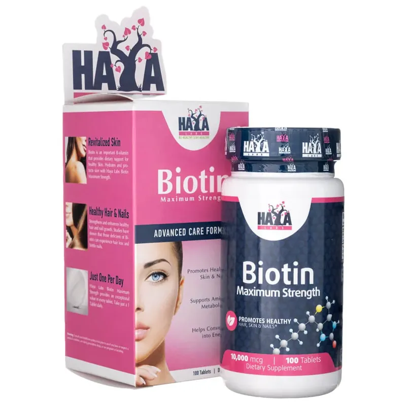 One Day Deal Haya Labs Biotin 10000 mcg - 100 Tablets