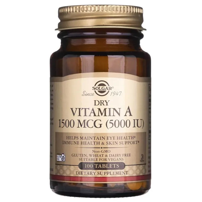 Buy Online Solgar Dry Vitamin A 1500 mcg (5000 IU) - 100 Tablets