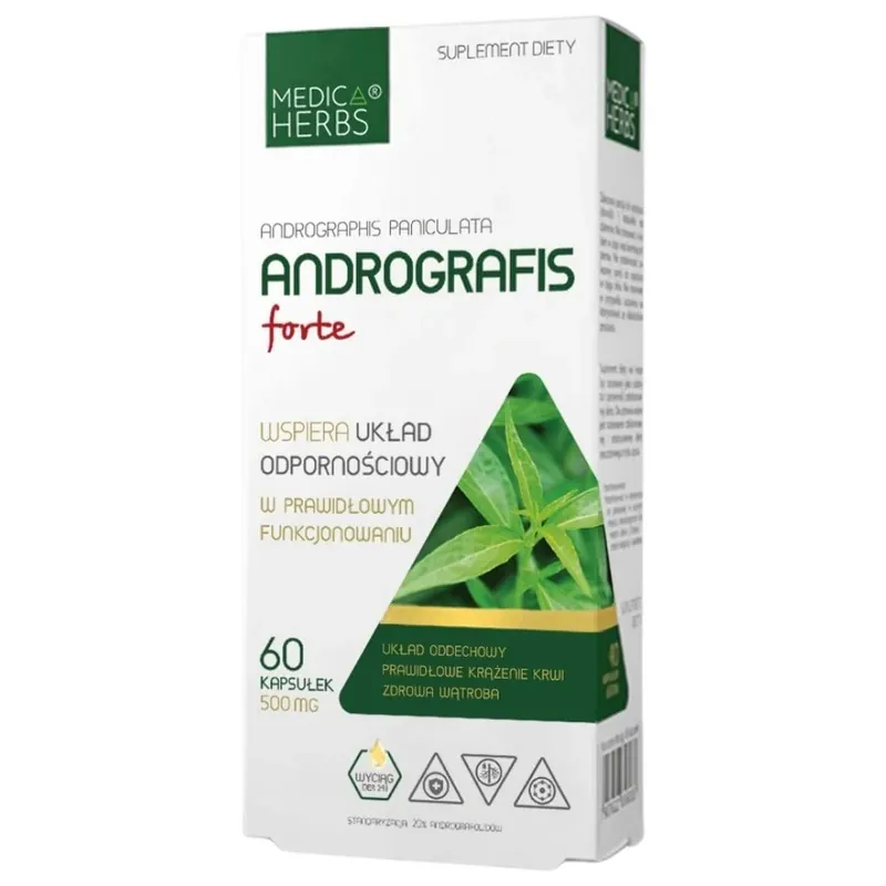 Professional Grade Medica Herbs Andrographis Forte 500 mg - 60 Capsules