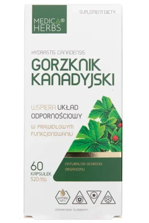 Limited Time Medica Herbs Hydrastis Canadensis (Canadian Bitterroot) 520 mg - 60 Capsules