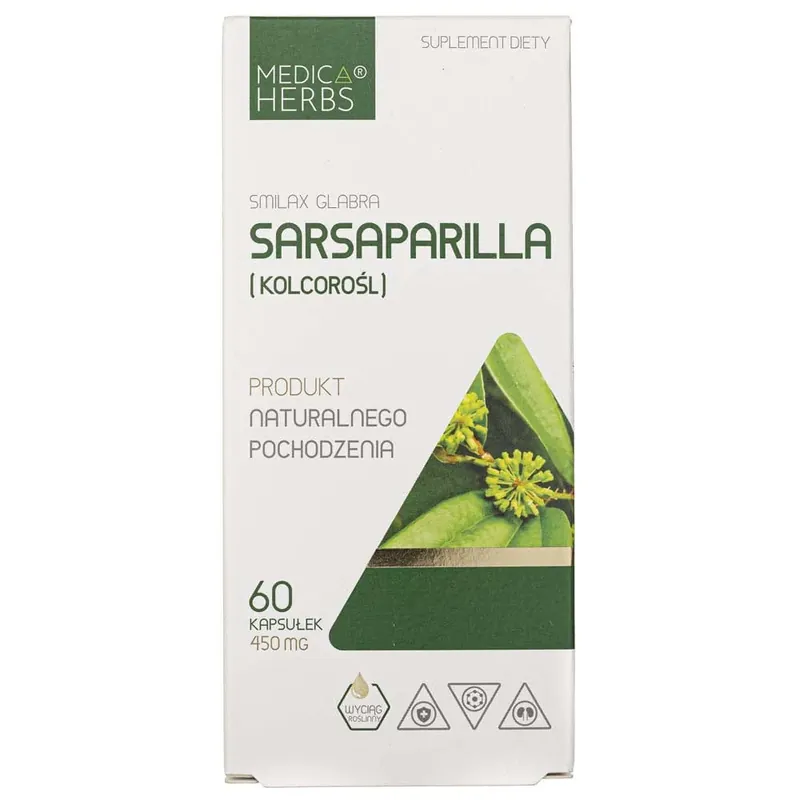 Medica Herbs Sarsaparilla 450 mg - 60 Capsules Best Seller