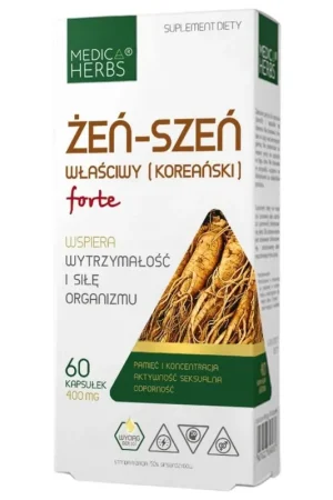New Arrival Medica Herbs Korean Ginseng Forte 400 mg - 60 Capsules