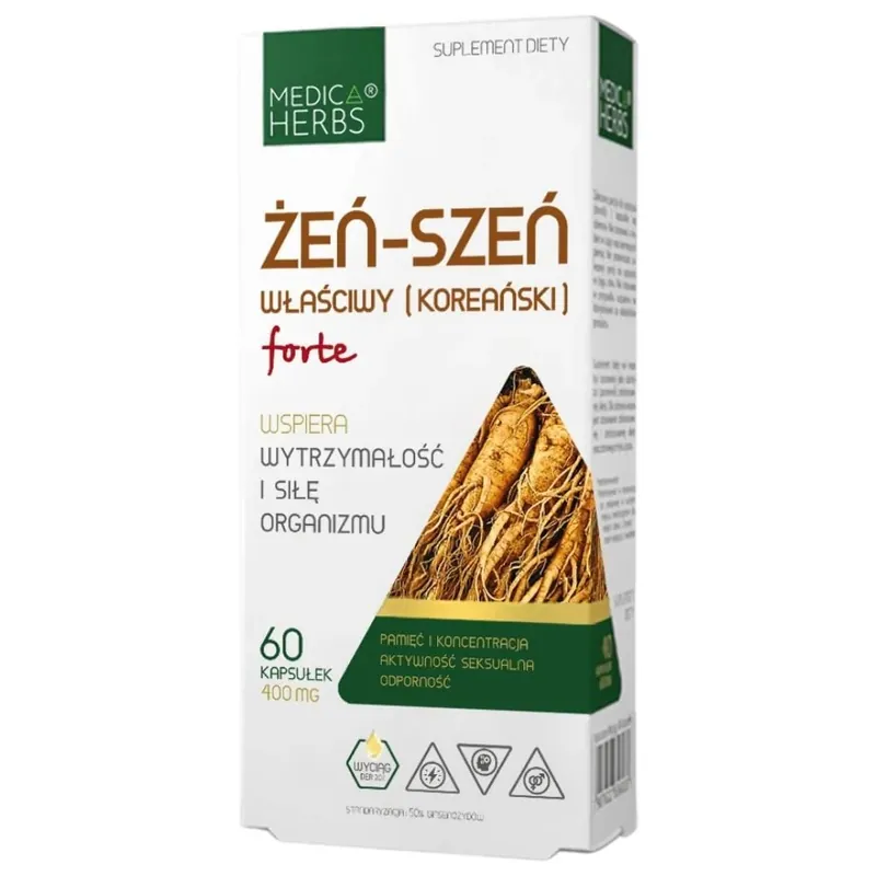 New Arrival Medica Herbs Korean Ginseng Forte 400 mg - 60 Capsules