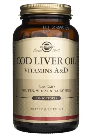 Crafted Solgar Cod Liver Oil (Vitamins A&D) - 250 Softgels
