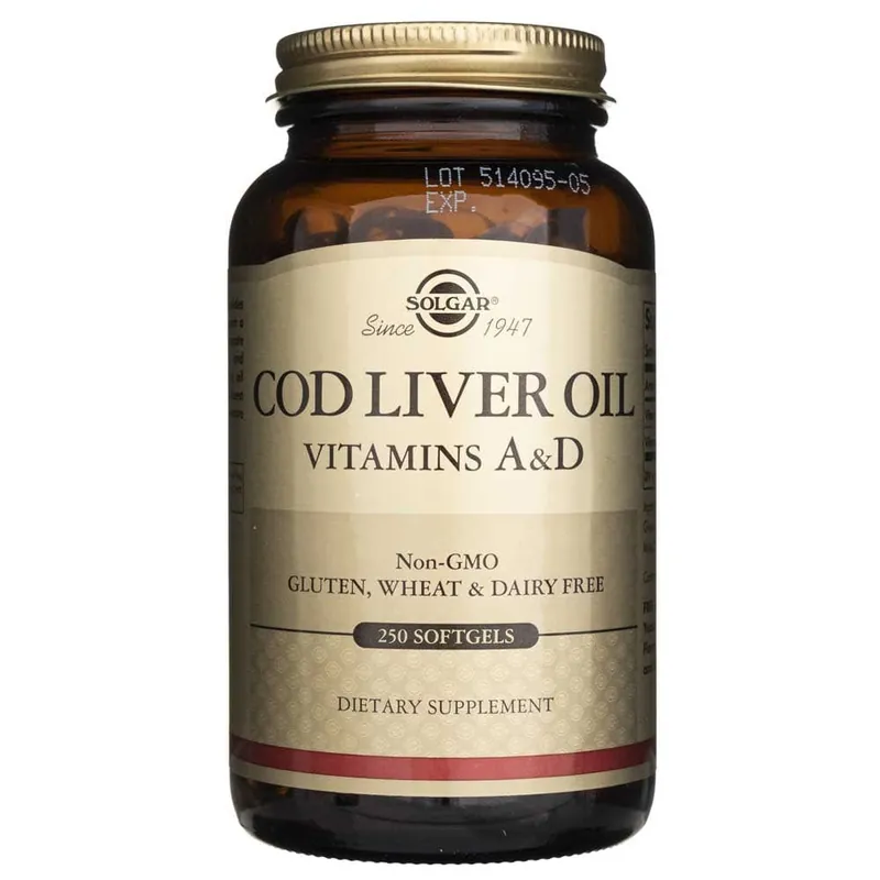 Crafted Solgar Cod Liver Oil (Vitamins A&D) - 250 Softgels