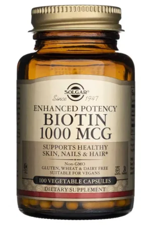Certified Solgar Biotin 1000 mcg - 100 Veg Capsules