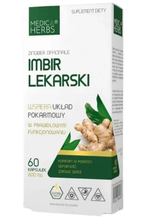 Medica Herbs Ginger 600 mg - 60 Capsules One Day Deal