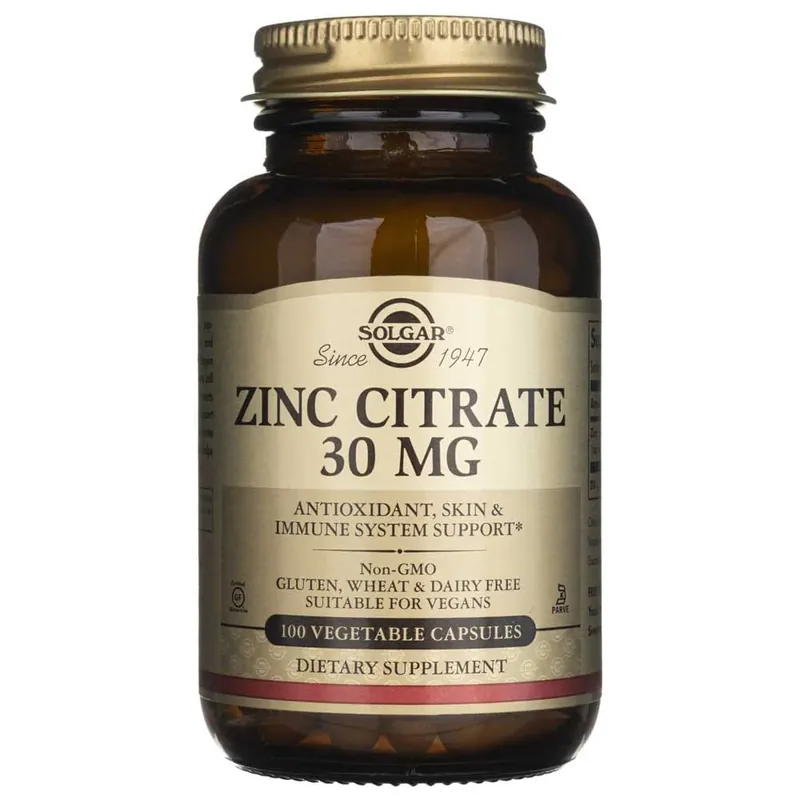 Solgar Zinc Citrate 30 mg - 100 Veg Capsules Trending