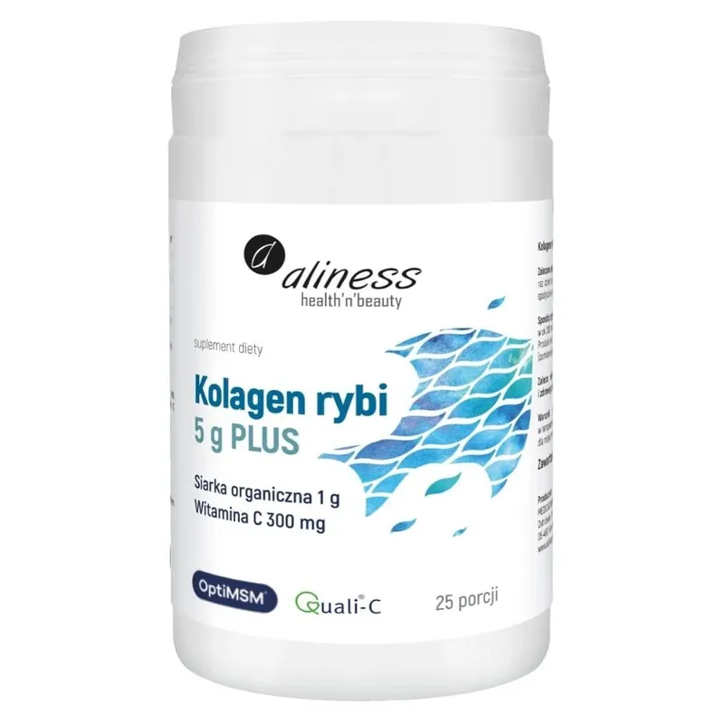 Aliness Fish Collagen 5 g PLUS OptiMSM Sulphur, Vitamin C - 25 Servings Express Delivery