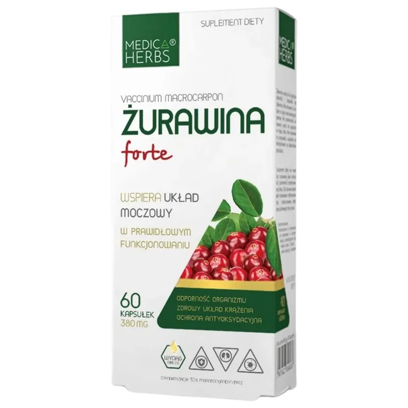 Medica Herbs Cranberry Forte 380 mg - 60 Capsules Authentic
