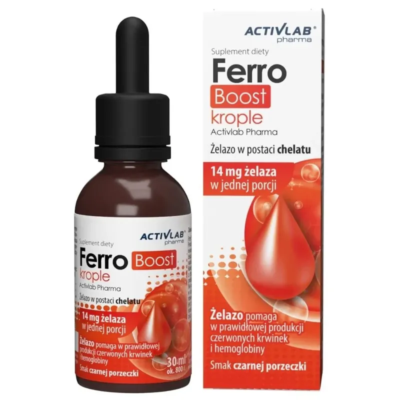 Special Discount Activlab Pharma FerroBoost Iron in drops, Blackcurrant - 30 ml