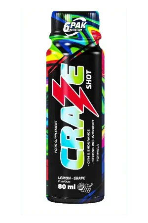 6PAK Craze Shot, Lemon - Grape Flavour - 80 ml Low Price