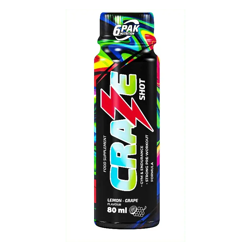 6PAK Craze Shot, Lemon - Grape Flavour - 80 ml Low Price