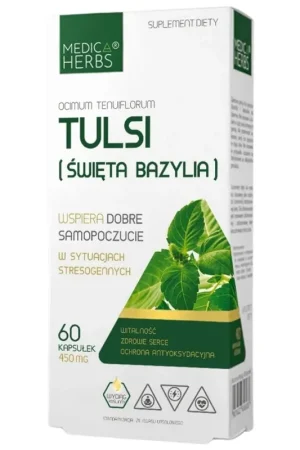 Same Day Shipping Medica Herbs Tulsi (Holy Basil) 450 mg - 60 Capsules