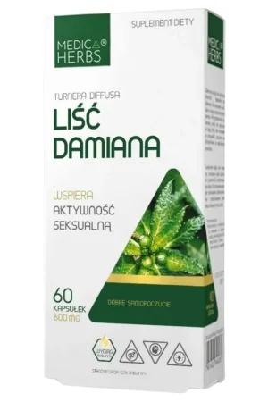 Medica Herbs Damiana Leaf 600 mg - 60 Capsules Best Choice
