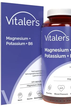 Vitaler‘s Magnesium 100 mg + Potassium 150 mg + B6 6 mg - 120 Capsules Next Day Delivery
