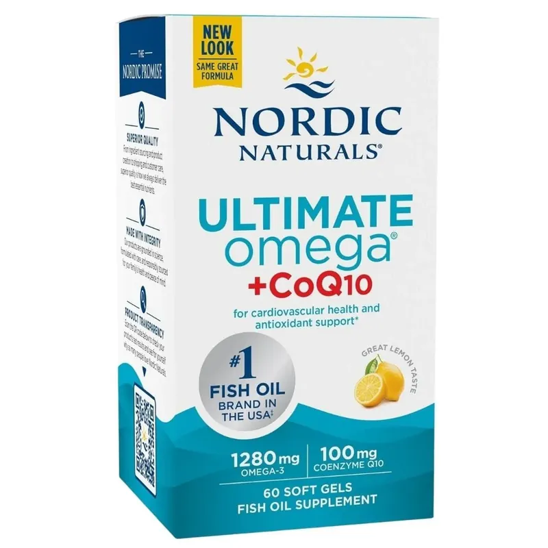 Nordic Naturals Ultimate Omega + CoQ10, Lemon - 120 Capsules Hassle-Free Returns