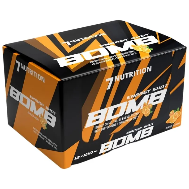 7Nutrition BOMB Energy Shot, Orange - 12 Pieces Genuine