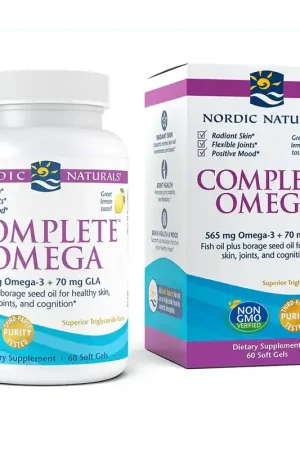 New Release Nordic Naturals Omega-3 Lemon 565 mg + GLA 70 mg - 60 Softgels