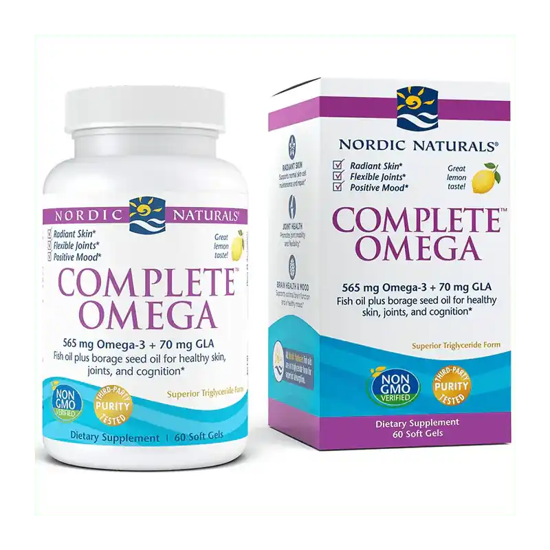 New Release Nordic Naturals Omega-3 Lemon 565 mg + GLA 70 mg - 60 Softgels