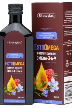 Seasonal Sale Skoczylas Estromega, Bioesters of Omega 3-6-9 Standard Acids, Raspberry - 250 ml