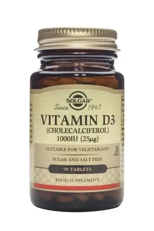 Fresh Stock Solgar Vitamin D3 25 mcg (1000 IU) - 90 Tablets