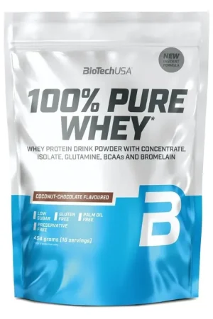 BioTech USA 100% Pure Whey, Chocolate-Coconut Flavoured - 454 g Hassle-Free Returns