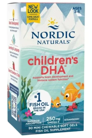 Nordic Naturals Children‘s DHA 250 mg, Strawberry - 90 Mini Softgels Top Rated