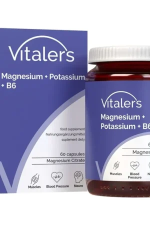 Vitaler‘s Magnesium 100 mg + Potassium 150 mg + Vitamin B6 6 mg - 60 Capsules Factory Price