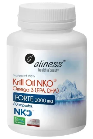 Aliness Krill Oil NKO Omega 3 1000 mg FORTE with Astaxanthin – 60 Capsules Best Seller