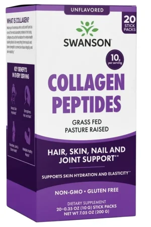 While Supplies Last Swanson Collagen Peptides, Unflavoured – 20 Sachets