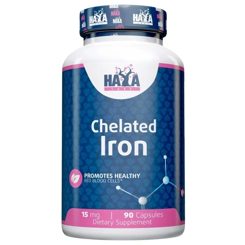 Hassle-Free Returns Haya Labs Chelated Iron 15 mg - 90 Capsules