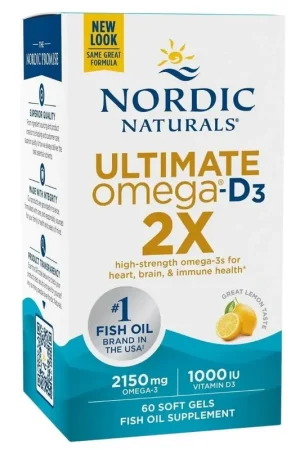 Affordable Nordic Naturals Ultimate Omega-D3 2X, Lemon - 60 Capsules