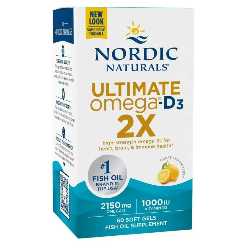 Affordable Nordic Naturals Ultimate Omega-D3 2X, Lemon - 60 Capsules