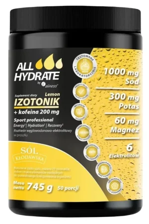Aliness ALLHydrate Isotonic + Caffeine, Lemon - 745 g Genuine