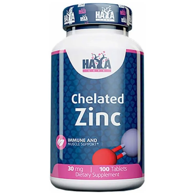 Same Day Shipping Haya Labs Chelated Zinc 30 mg - 100 Tablets