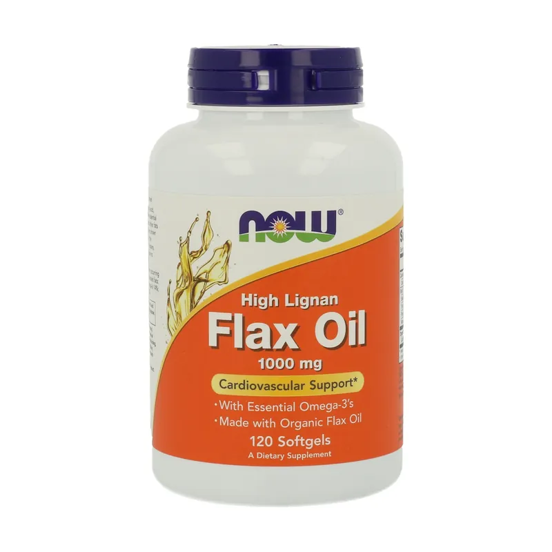 Organic Flax Oil 1000 mg 120 softgels of 1000mg NOW Foods Secure Checkout