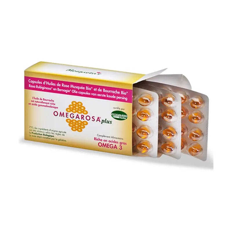 Authentic Omegarosa Plus Organic 60 capsules Mosqueta‘s