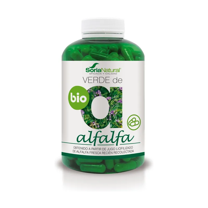 Alfalfa Green Bio 240 vegetable capsules of 630mg Soria Natural Last Chance
