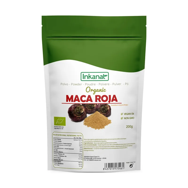Reduced Price Red Maca Powder Bio 200 g of powder Inkanat