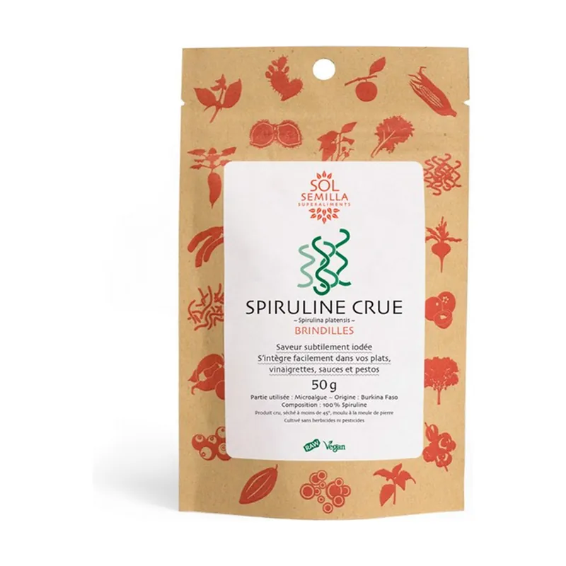 Raw organic spirulina twig 50 g of powder Sol Semilla Direct From Factory